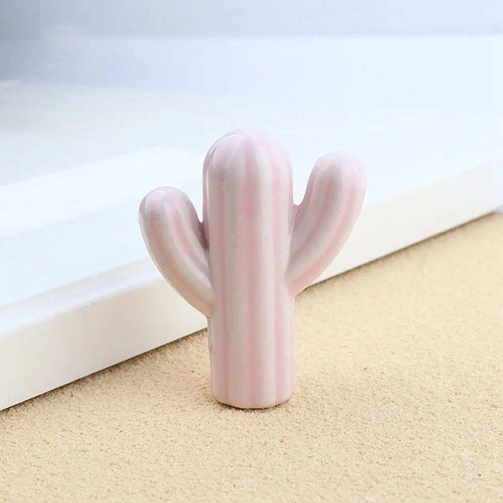 New Ceramic Ceramic Cabinet Door Handle Single Hole Colored Drawer Cactus Handle Multifunctional Furniture Door Knobs Cabinet