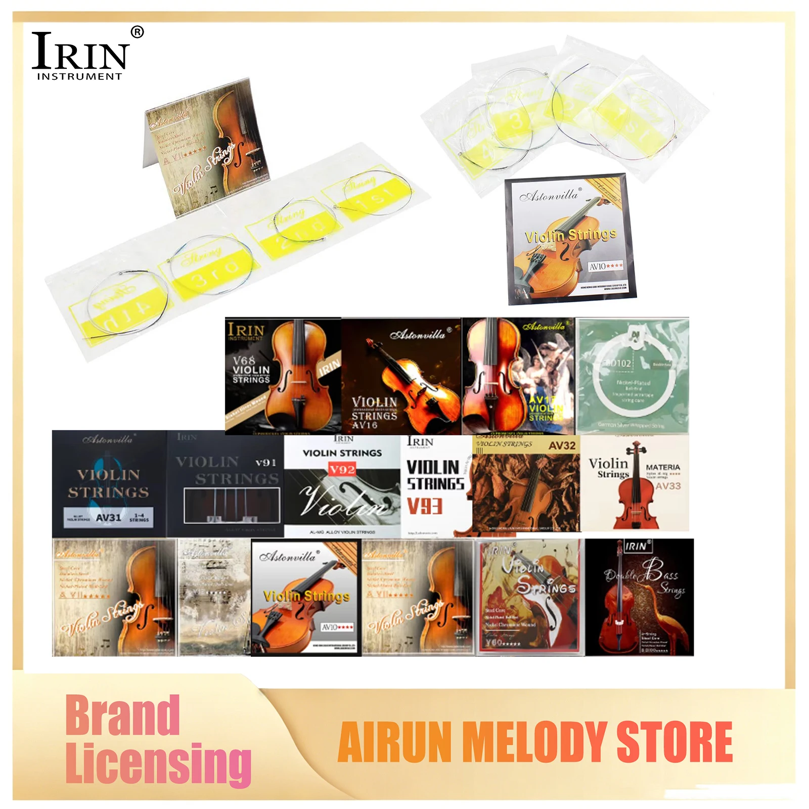 Violin Viola Cello Strings Professional Nickel Silver Strings Violin Viola Accessories for String Instrument Performance