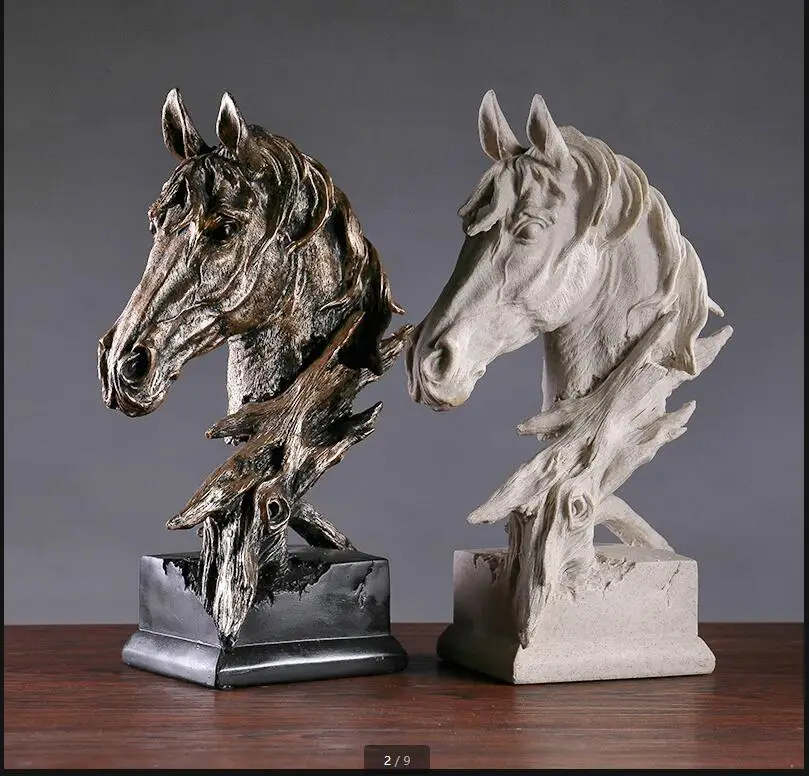 Resin Horse Ornament Decoration Crafts Sculpture Knickknacks Figurines Display Statue Exhibit Statuette Decor Accessories