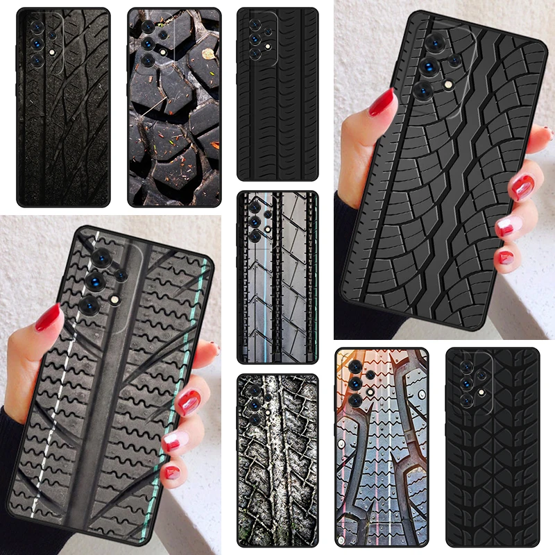 

Cool Tire Tread wheel Style Track Phone Case Cover For Samsung A52 A72 A73 A20e A21S A50 A70 A12 A42 A31 A40 A51 A71 A32 A80 A91