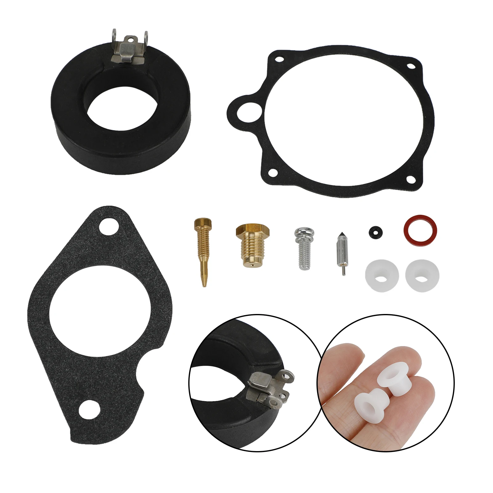 Areyourshop Carburetor Carb Rebuild Kit fit for Yamaha Outboard 25HP 30HP 689-W0093-00 Motorcycle Accessories