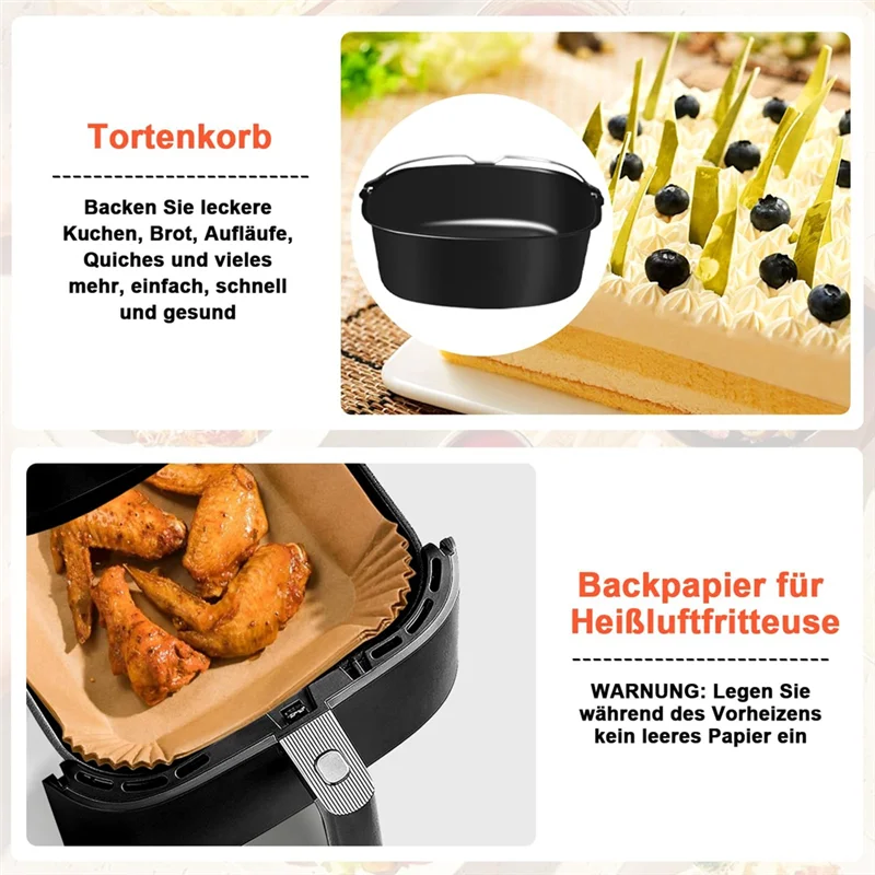Accesorios para freidora de aire YCOC para Airfryer XL 6,2 L, Tefal 5 L,Cosori 4,7 L, accesorios para freidora de aire cuadrada sin BPA XL