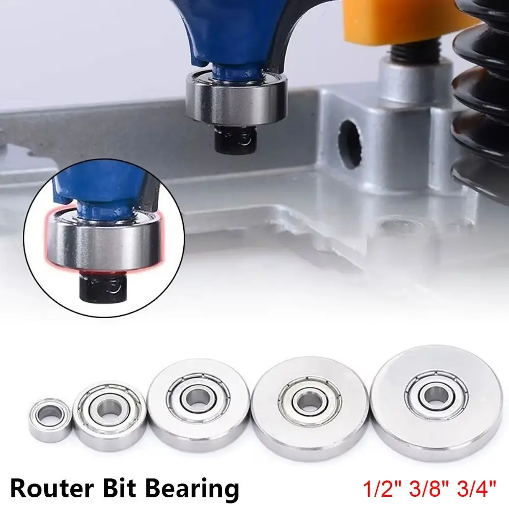 1Pcs 4.76mm 6.35mm 9mm Woodworking Bearing Top Mounted 1/2