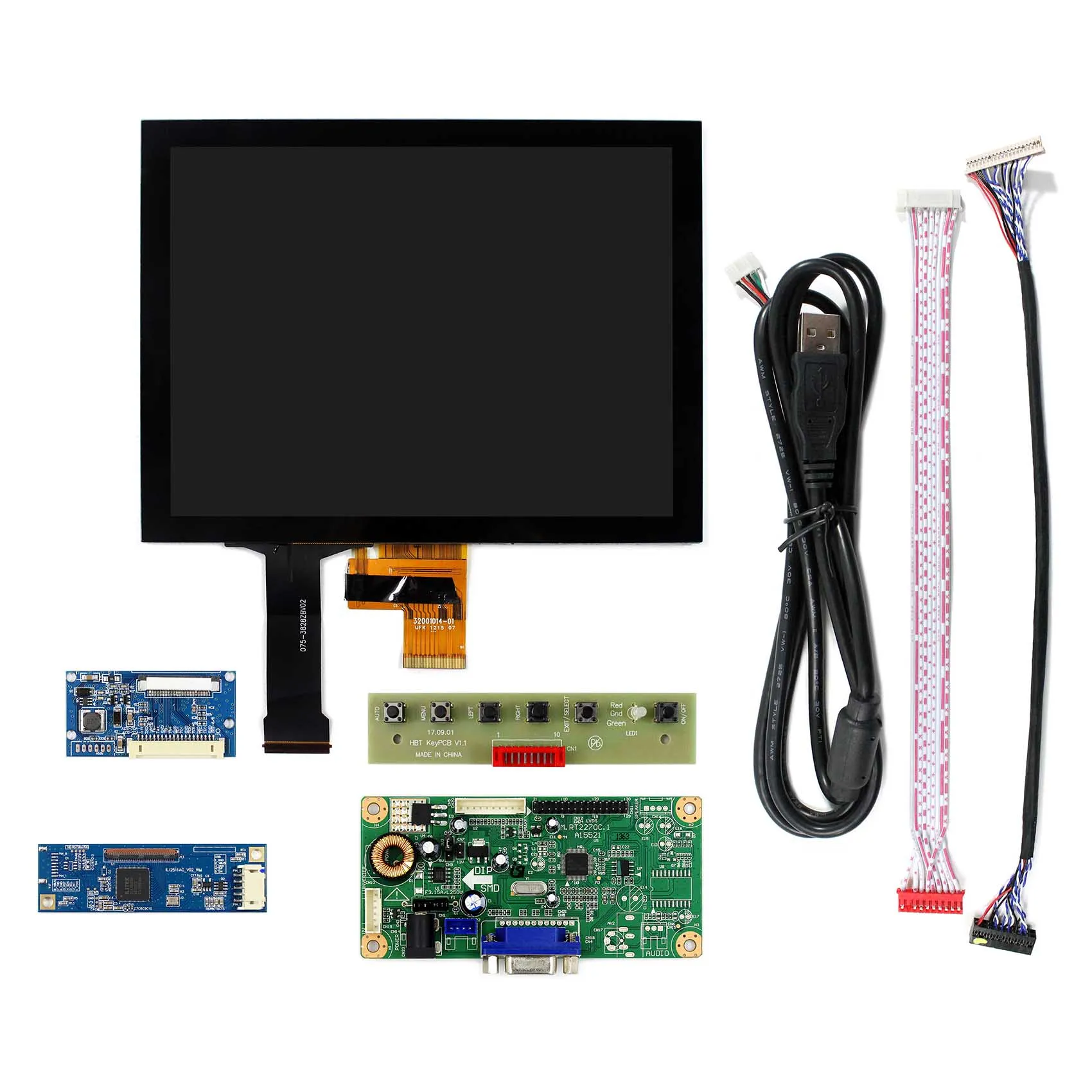 VGA LCD Controller Board 8inch 1024x768 Capacitive Touch LCD Screen EJ080NA-04C