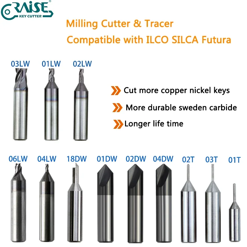 Silca Futura Key Machine Cutter 01DW 02DW 04DW 01LW 02LW 06LW 04LW 03LW Tracer Point 01T 02T 03T Aftermarket Locksmith Tools