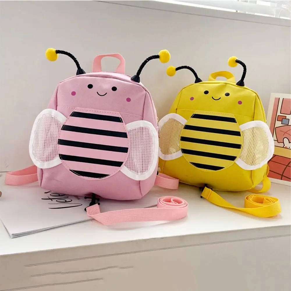 Cartoon 3D Bee Children Backpacks Anti Loss Leash Cute Kindergarten Schoolbag Large Capacity Wear-resistant Kids Shoulders Bag