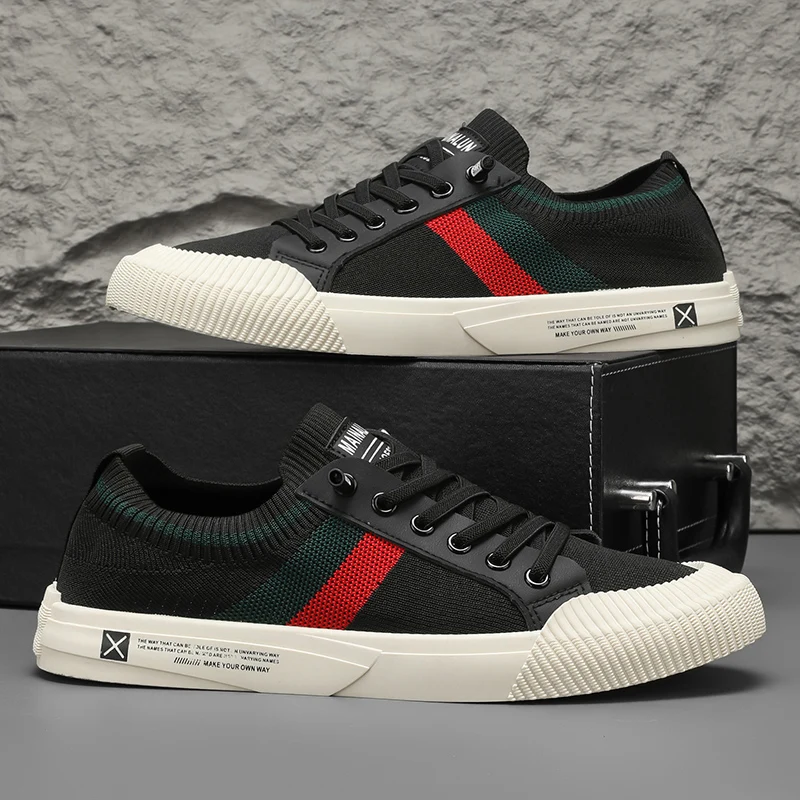 Herren-Sneakers aus Canvas – rutschfeste und strapazierfähige Sportschuhe, atmungsaktive Innensohle, leichtes Design von Sohle und Obermaterial, geeignet für – Detail 4