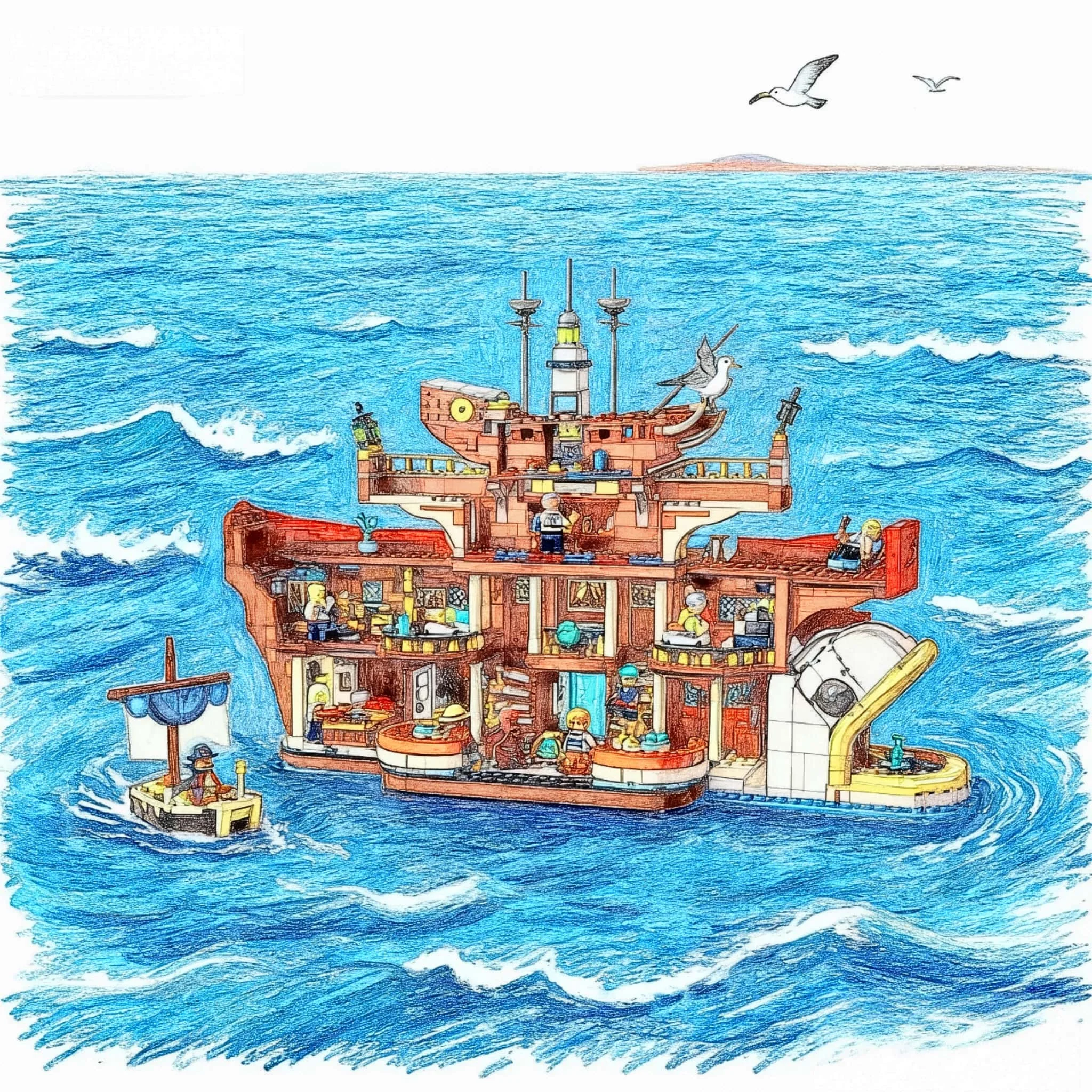 Regalo di Natale, decorazione domestica, forma architettonica marrone, stile puzzle, educativo, assemblaggio meccanico, assemblaggio per bambini