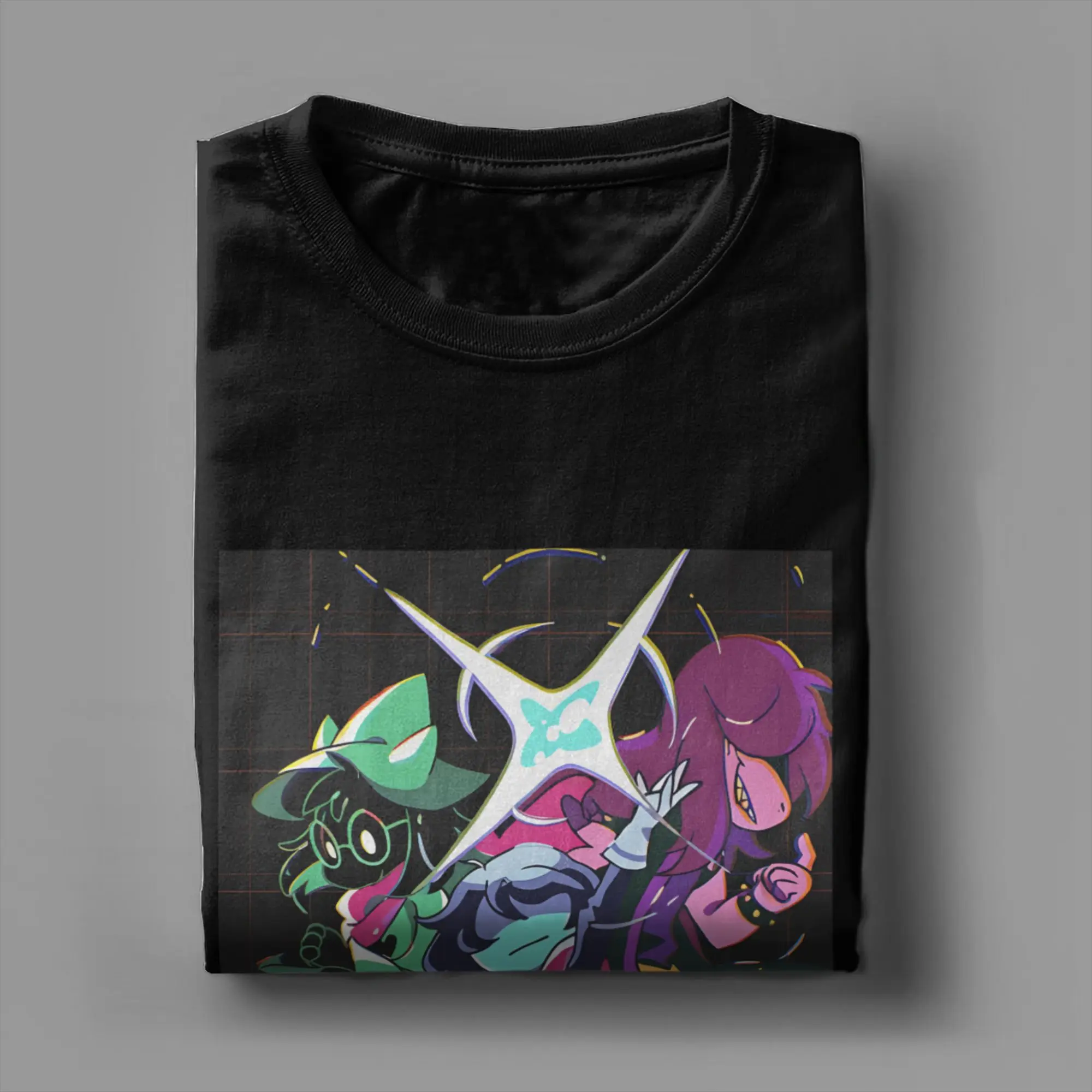 Deltarune لعبة تي شيرت الصيف شعبية تي شيرت الرجال القطن جولة الرقبة المتضخم الملابس قصيرة الأكمام Y2K الرجعية القمم