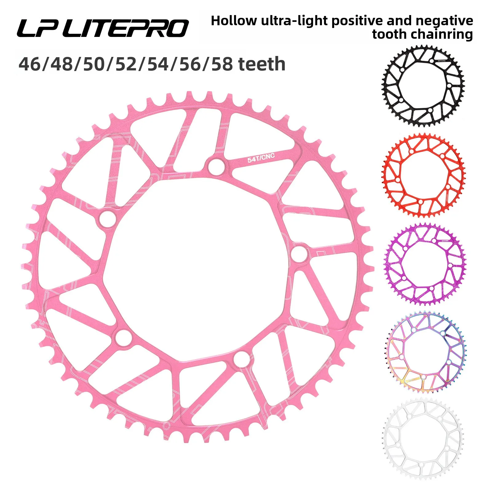 

Positive and negative teeth 46T 50 52 54 56 58T single chainring 130BCD folding crankset