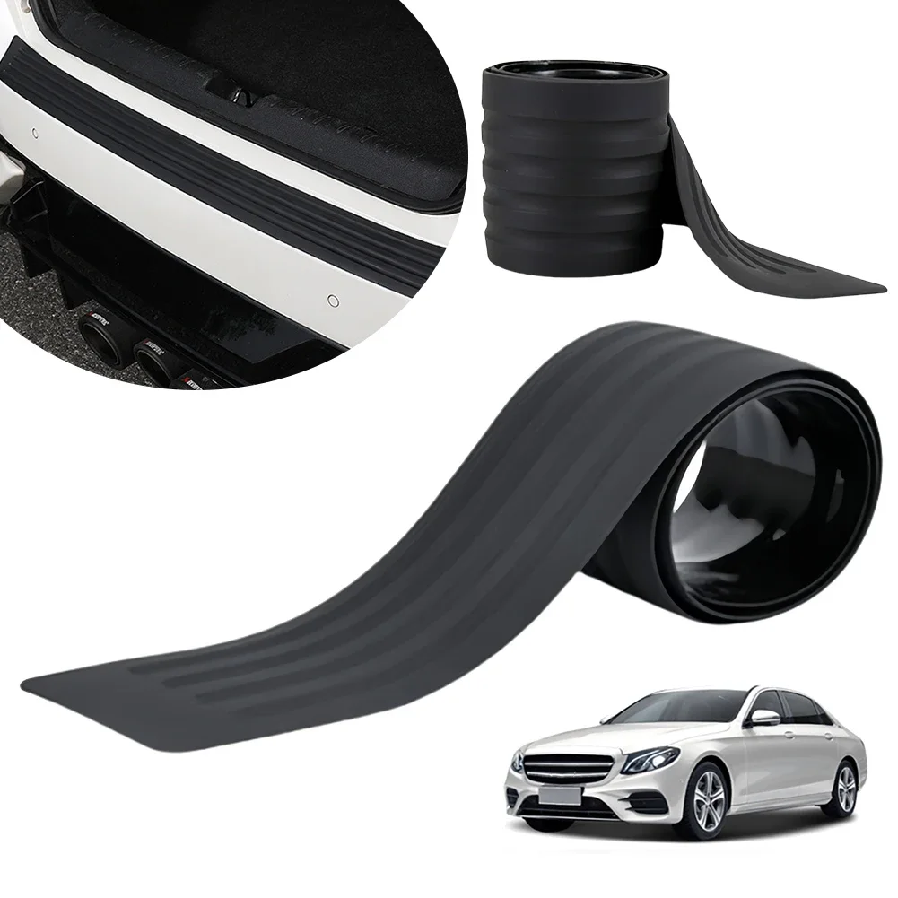 Universal Car Trunk Door Sill Plate Protector Anti-Scratch Rubber Rear Bumper Guard Anti-Collision Protector Strip image 4
