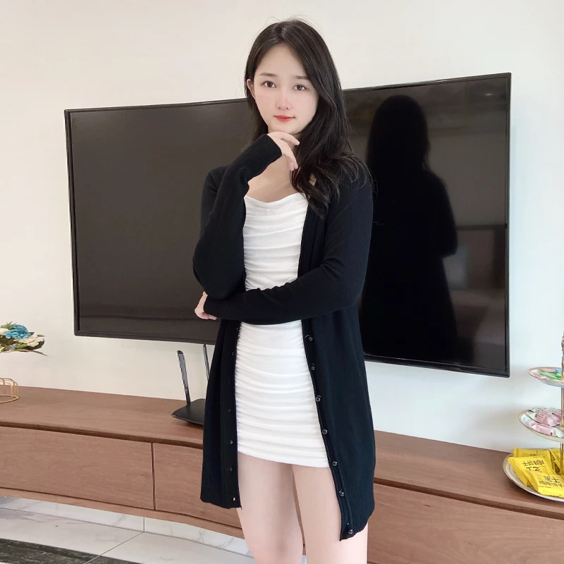 haut femme vetement cardigan noir pull rouge korean style top manche longue femmes de vêtements gilet long tricot cachemire vetements manteau vert