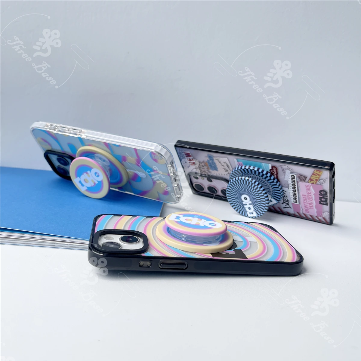 حامل هاتف مغناطيسي قابل للطي على شكل حرف V JIN Echo RM INDIGO لحافظة شاحن لاسلكي Magsafe لهاتف iPhone وسامسونج