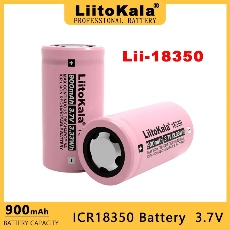 Liitokala Icr 18350 Power Oplaadbare Lithium Batterij 900Mah 3.7V 8a Geschikt Voor Elektronische Sigarettenlampen