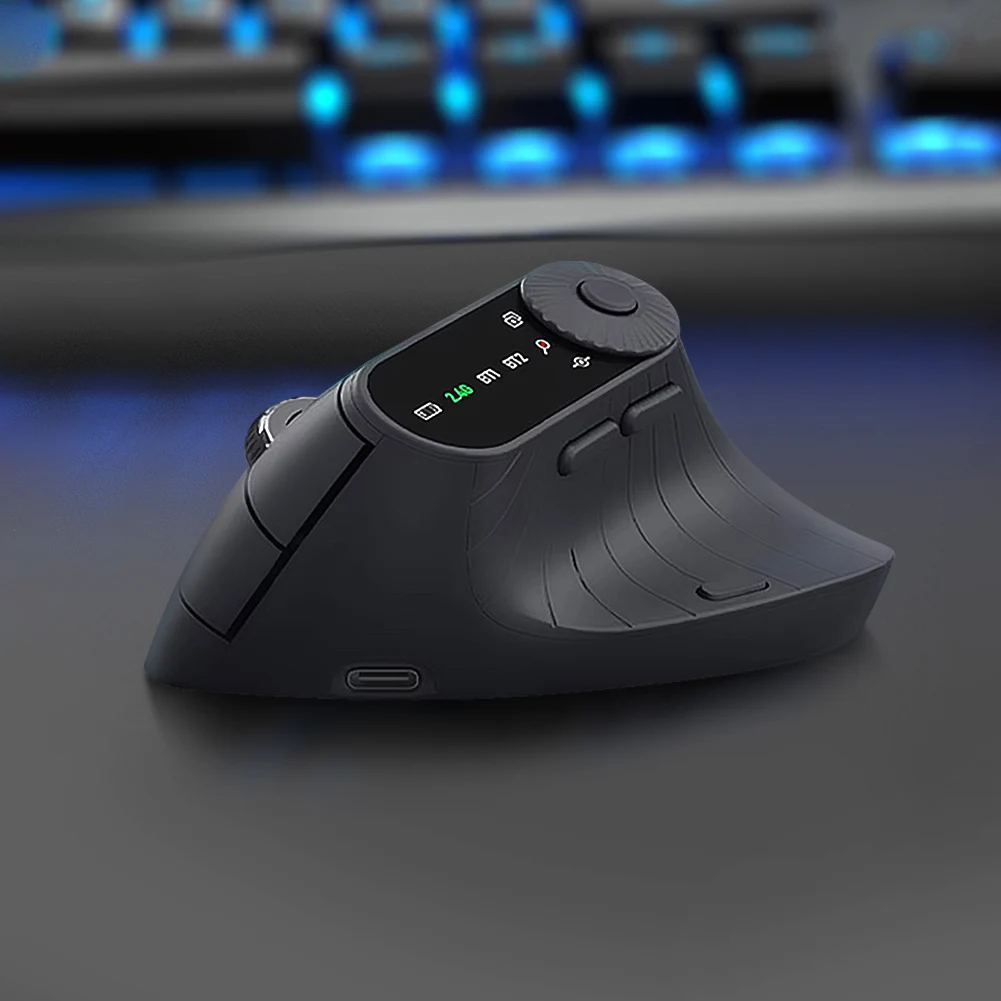 

Vertical Ergonomic Mouse Rechargeable Bluetooth-Compatible +2.4GHz 1000/1200/1600/2400 DPI for Laptop Laptop PC MacBook Windows