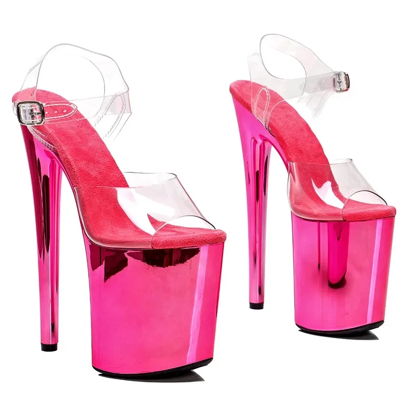 New 20CM/8inches PVC Upper Sexy Exotic High Heel Platform Party Sandals Pole Dance Shoes Model Shows Sandals 014