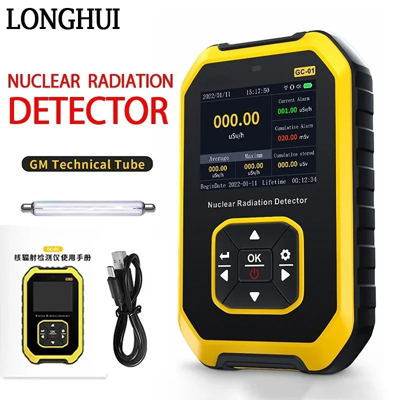 GC-01 Nuclear Radiation Detector Geiger Counter Dosimeter Detector Personal X-ray γ-ray β-ray Electromagnetic Radioactivity Tool