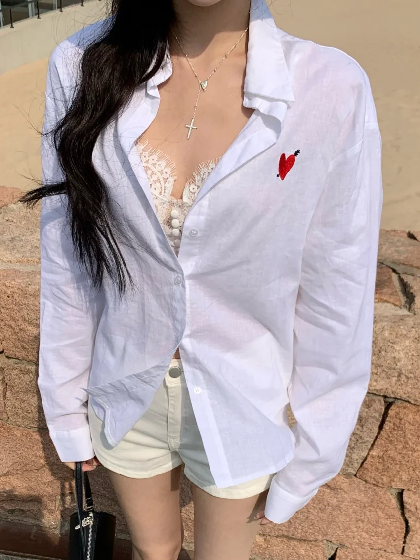 

Alien Kitty Loose Summer Shirts Women Sunscreen Casual New Chic 2025 OL All Match Full Sleeve High Street Daily Slim Coats