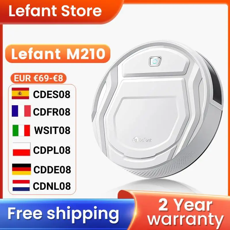 Lefant M210 Robot Vacuum Cleaner,120 Mins Runtime, Automatic Self-Charging,Wi-Fi/App/Alexa Control,smart Home appliance