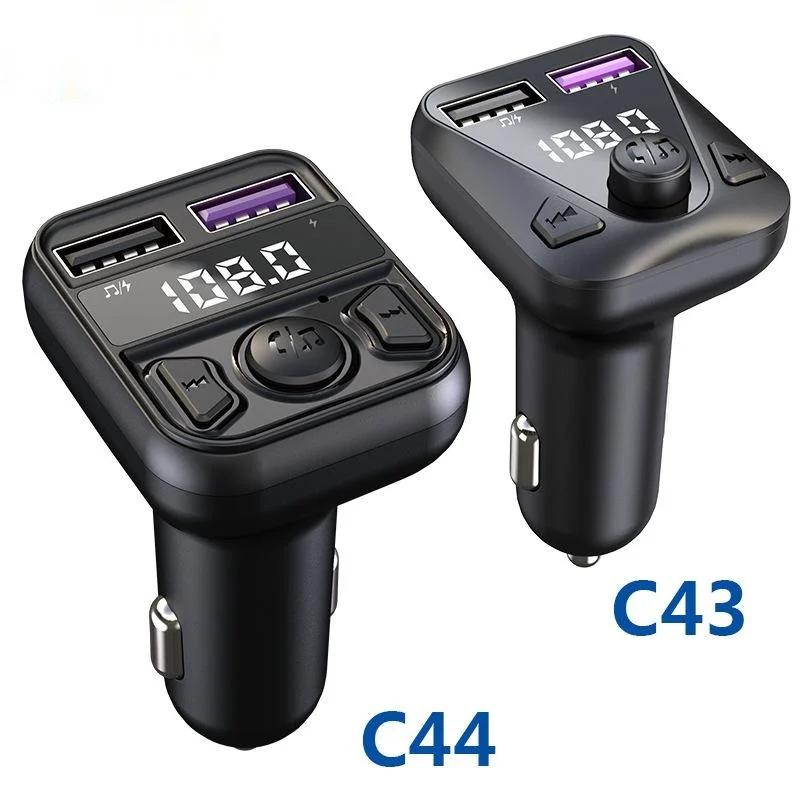 

Car Mp3 Bluetooth Player C43/C44 Hands-free Call Fm Transmitter Dual USB Lossless Sound Quality Car Mp3