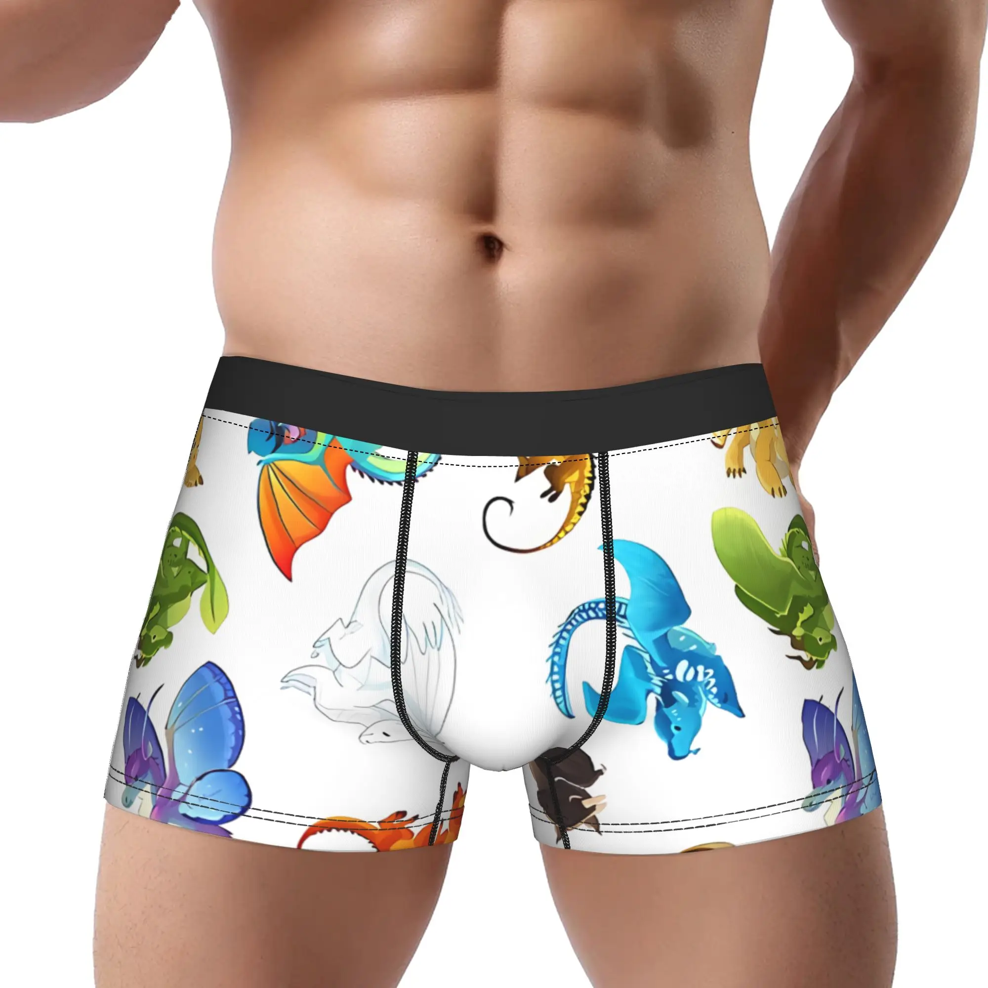 1piece Wings Of Fire Pattern  Underpants Breathbale Panties Male Underwear Print Shorts