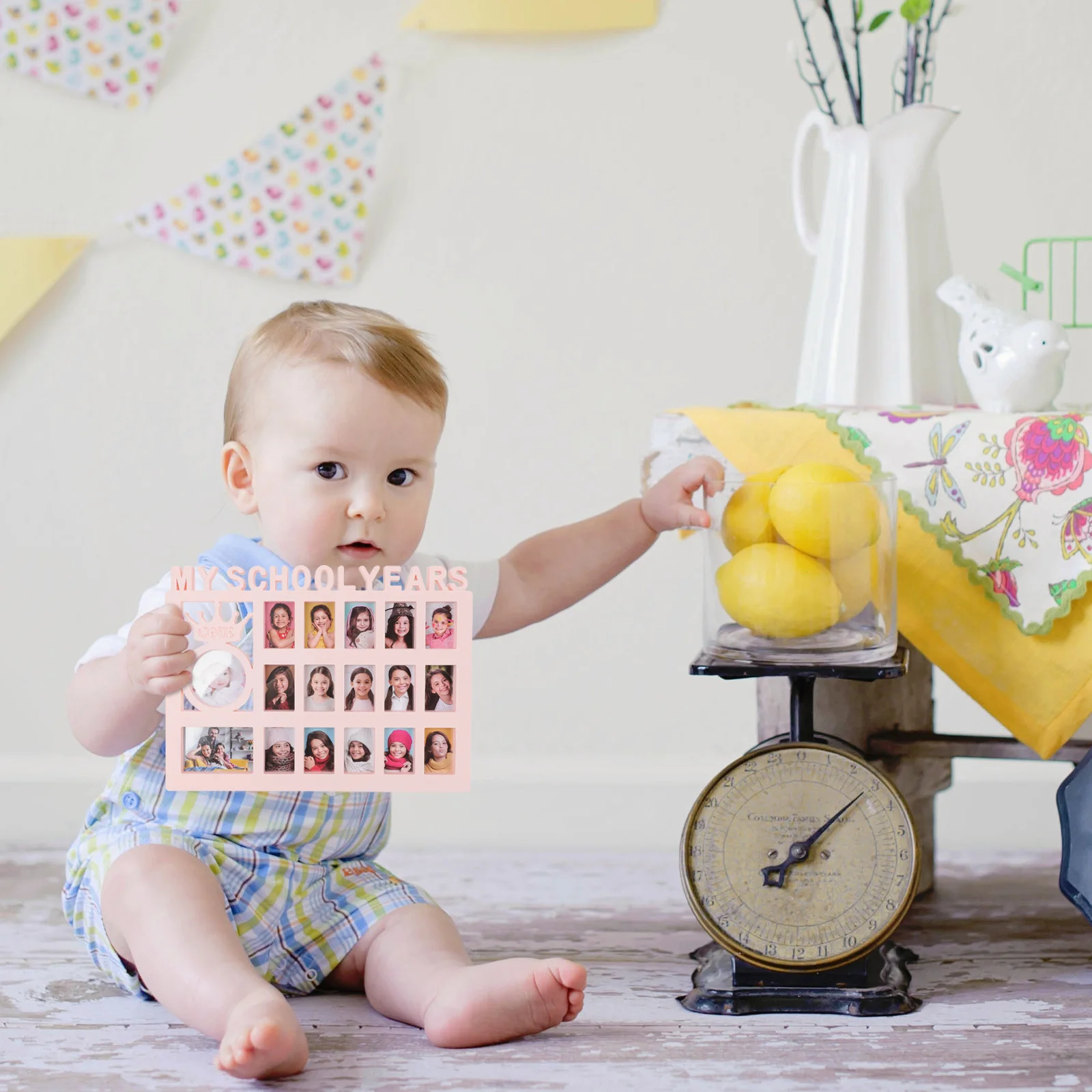 

Plastic Baby School Year Photo Frame Baby Growth Record Display Kids Picture Holder Home Decoration Gift School Year Photo Frame