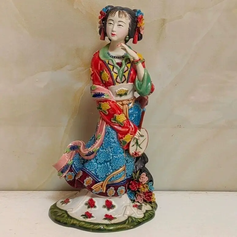 For Zai Ceramic Dream of Red Mansions Lady Handmade Ornament Home Decoration Twelve Golden Hairpin Jia Qiaojie Character