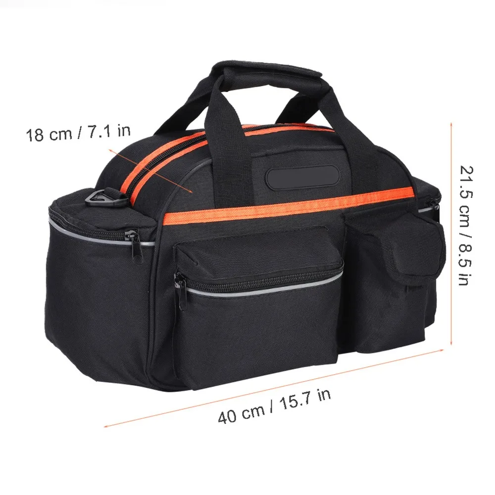 Bolsa sillín bicicleta con correas ajustables y múltiples bolsillos - imagen 2