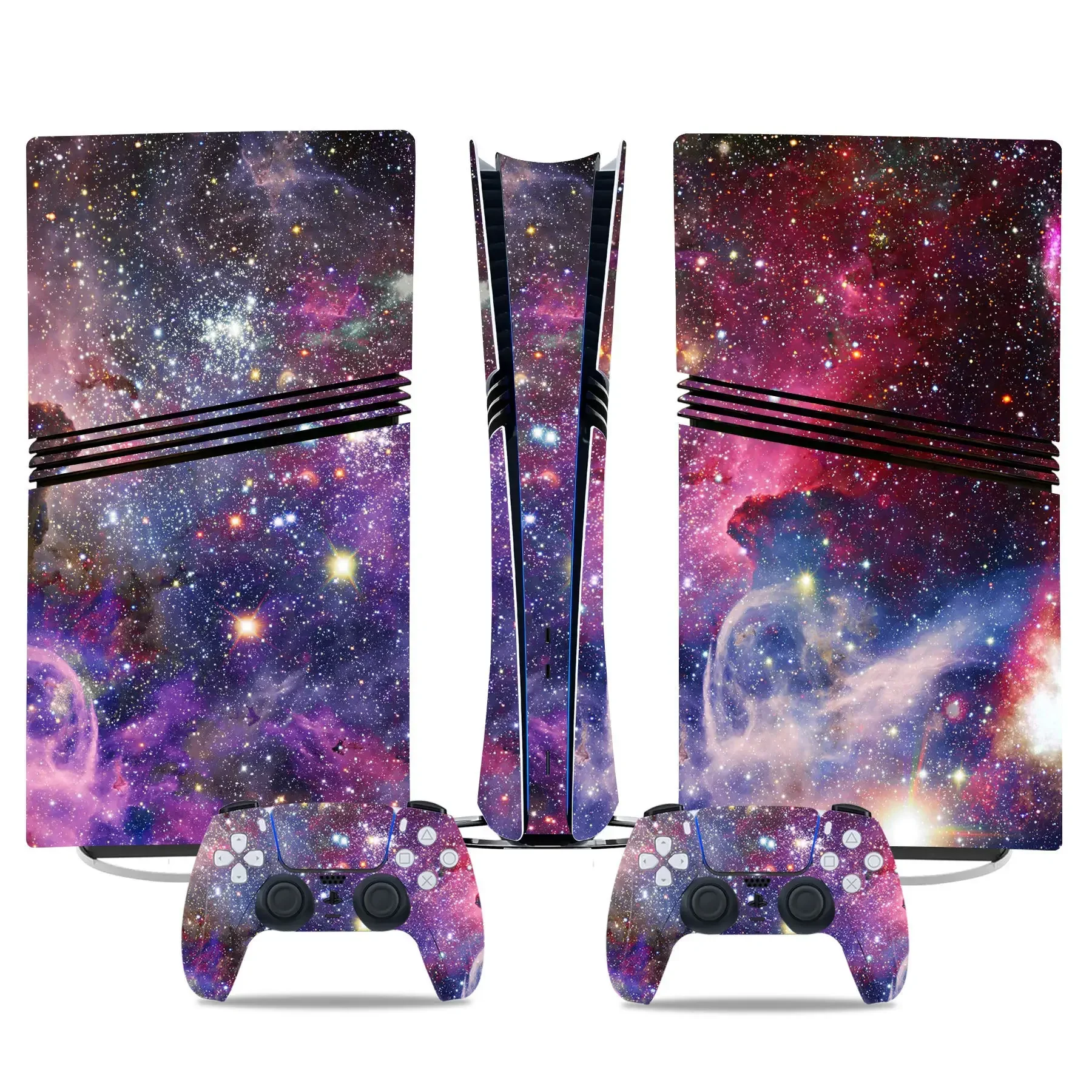 For PS5 Pro Console Skin Starry Sky Theme PVC Waterproof Heat-Resistant Scratch-Proof Vinyl Sticker Easy to Apply Bubble-Free