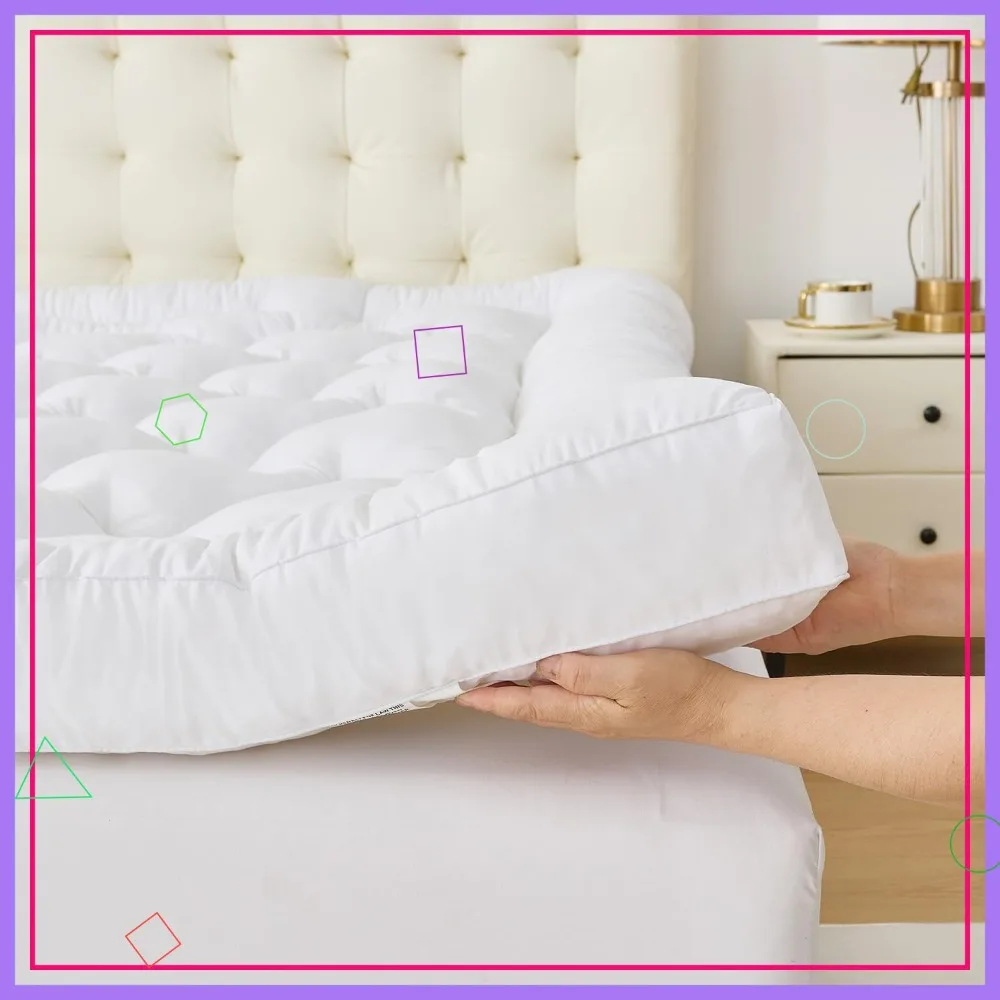 

5 Inch Memory Foam Mattress Topper Queen Size, Fluffy Shredded Foam Pillow Top for Back Pain Relief, 60x80x5 Inch