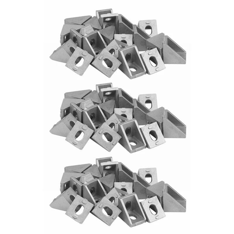 

LJL-60Pcs 2020 Corner Fitting Angle Aluminum 20 X 20 L Connector Bracket Fastener Match Use 2020 Industrial Aluminum Profile