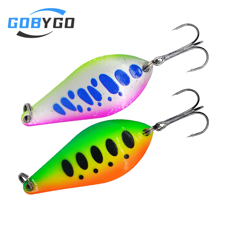 GOBYGO Spinning Fishing Bait 68mm 15g Fishing Spoon Trout Lure  Fishing Lure Fishing Wobblers Spinner Bait Hard Bait