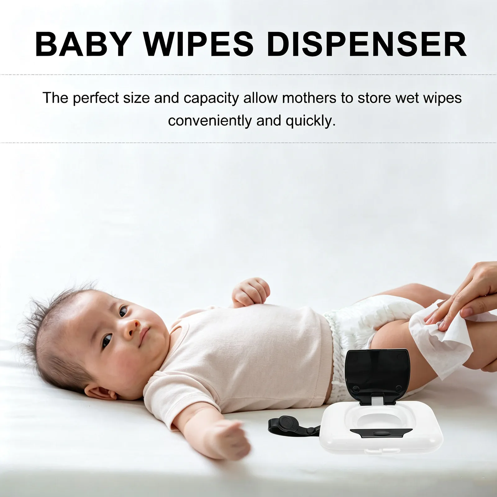 Baby Wet Wipes Holder Portable Box with Button Lid for Outdoor Use Stroller Crib Baby Wipe Dispenser Wipe Holder