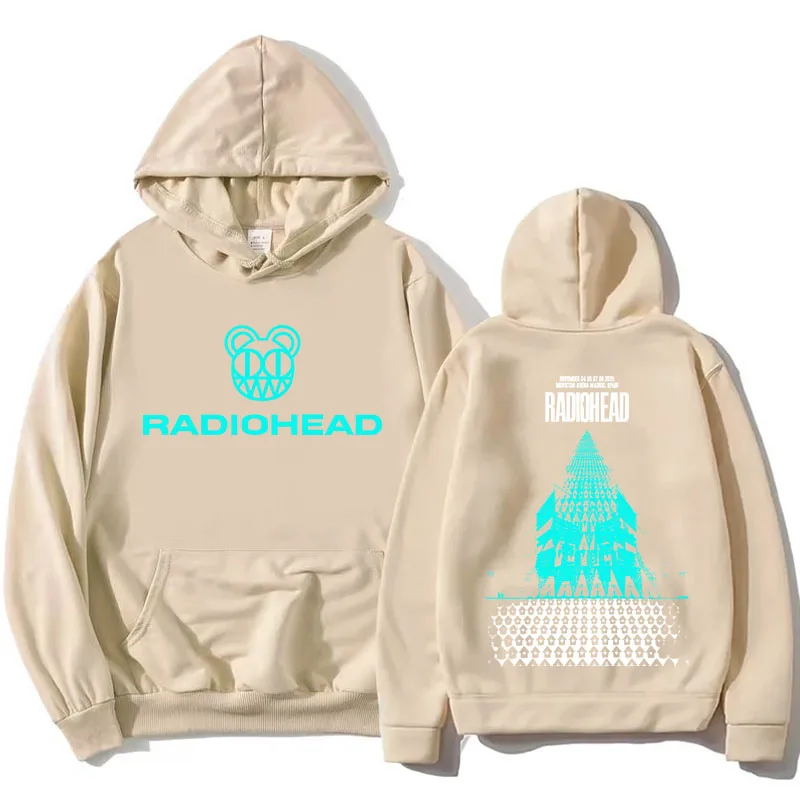 روك باند راديوهيد جولة 2025 نوفمبر هوديس الصوف الشتاء طويلة الأكمام قمصان سويت شيرت بقلنسوة موضة عادية الرجال/النساء البلوفرات