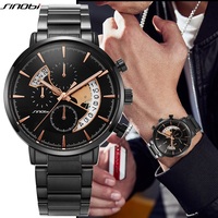 Top Brand SINOBI Luxury Men's Watch Calendar Clock Male Sports Chronograph Watches Men Quartz Gifts WristWatch Relogio Masculino
