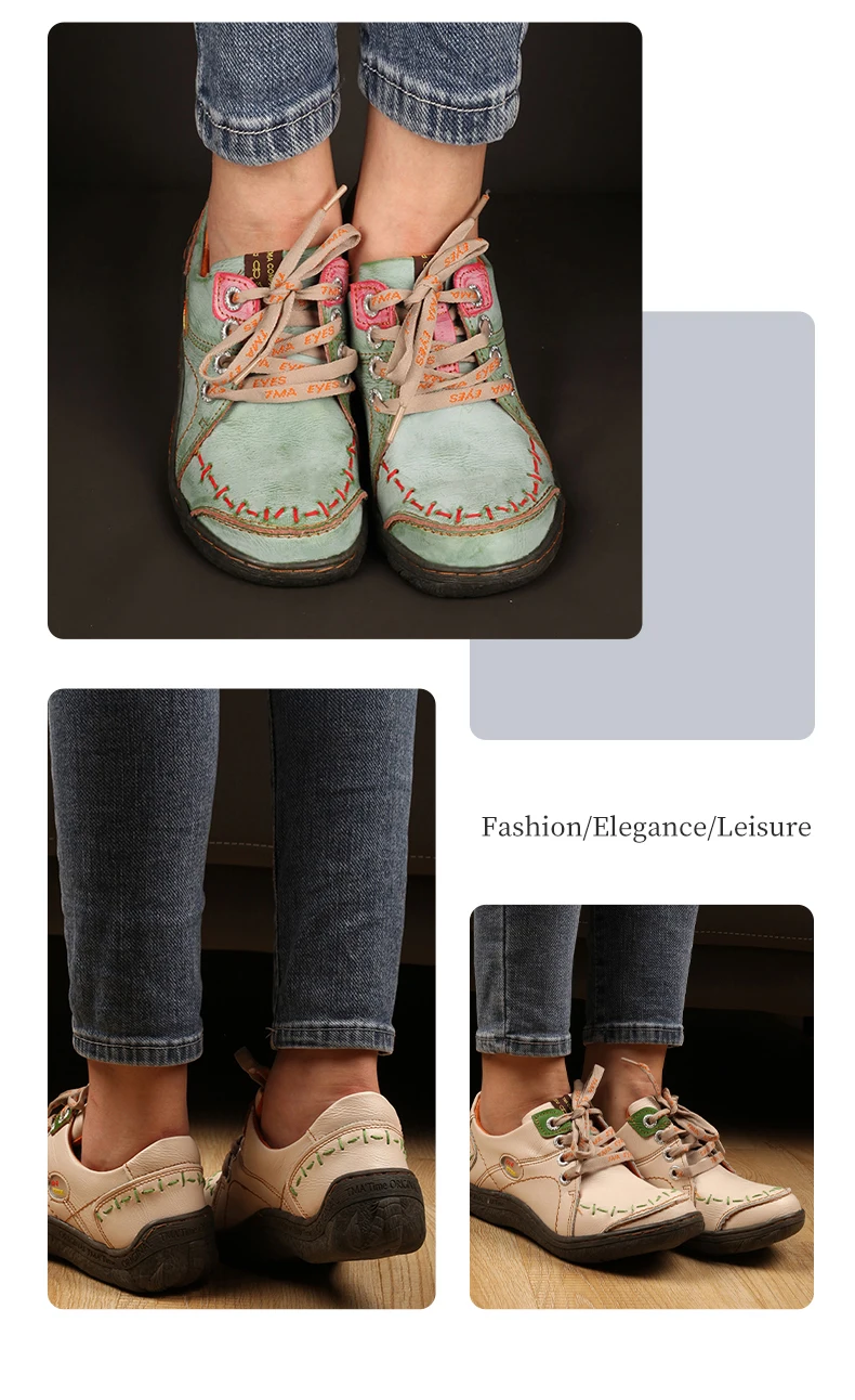 Tma Eyes Damen hand genähte Leder Sneakers leichte flache Design Schuhe für Frauen für die Herbstsaison – Detail 10
