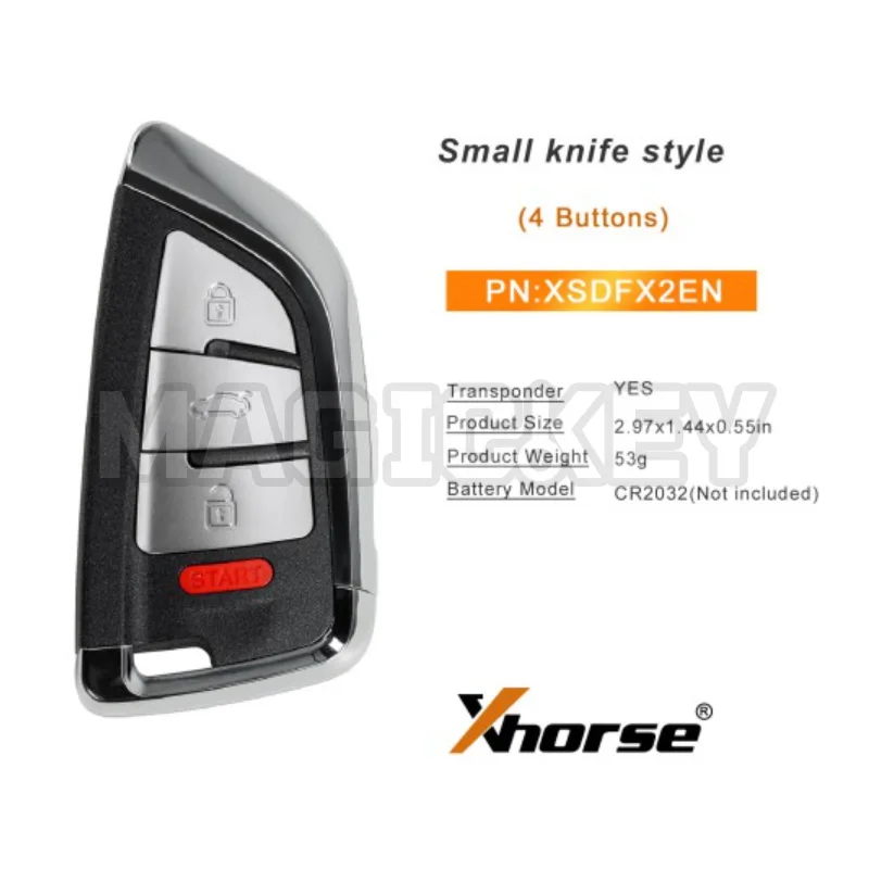 XHORSE XSDFX2EN Small Knife Style 4 Buttons XS Series Universal Smart Key