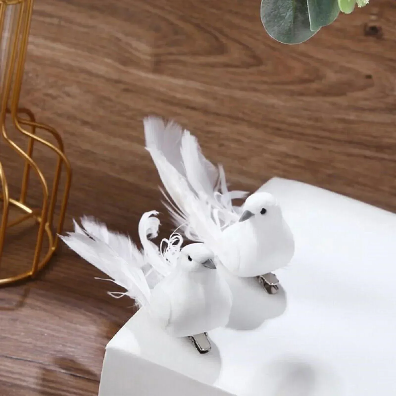 4pcs Artificial White Pigeon Foam Doves Peace Doves For Wedding Birds Animal Decoration Pigeons Birds Crafts DIY Bird Decorate