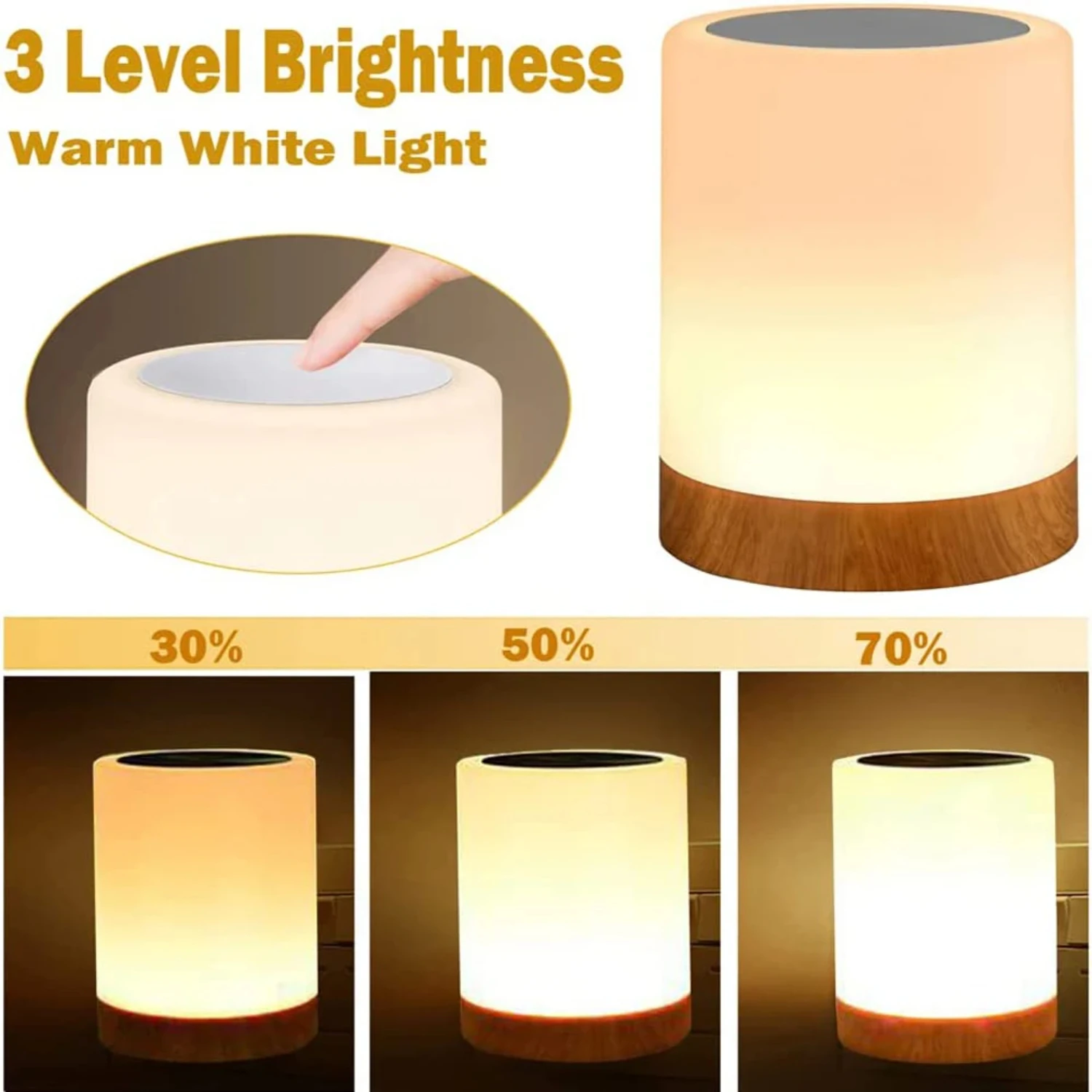 New Adjustable and Versatile Dimmable Rechargeable Sensor Night Light - Warm White & RGB Color Changing Bedside Table Lamp for B