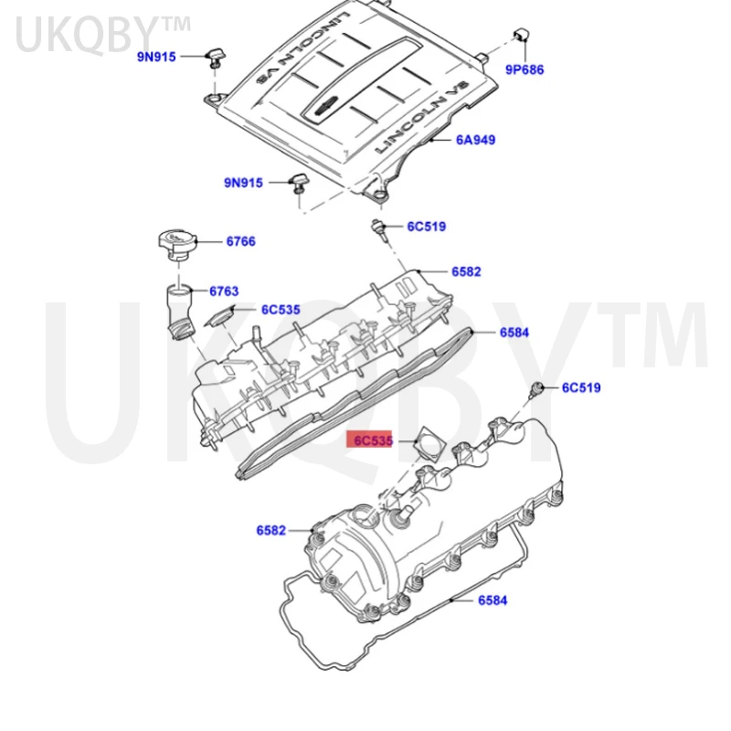 apply Fo rd F150 F250 VVT Valve oil control valve oil seal sealing ring gasket 3L3Z6C535AA