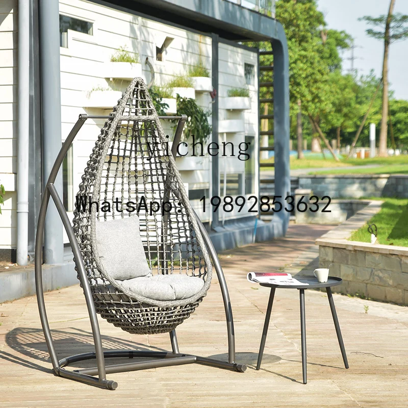 X2  Outdoor Swing Garden Rattan Chair Hanging Basket Balcony Modern Rattan Cradle Home Lazy Princess Hanging Chair