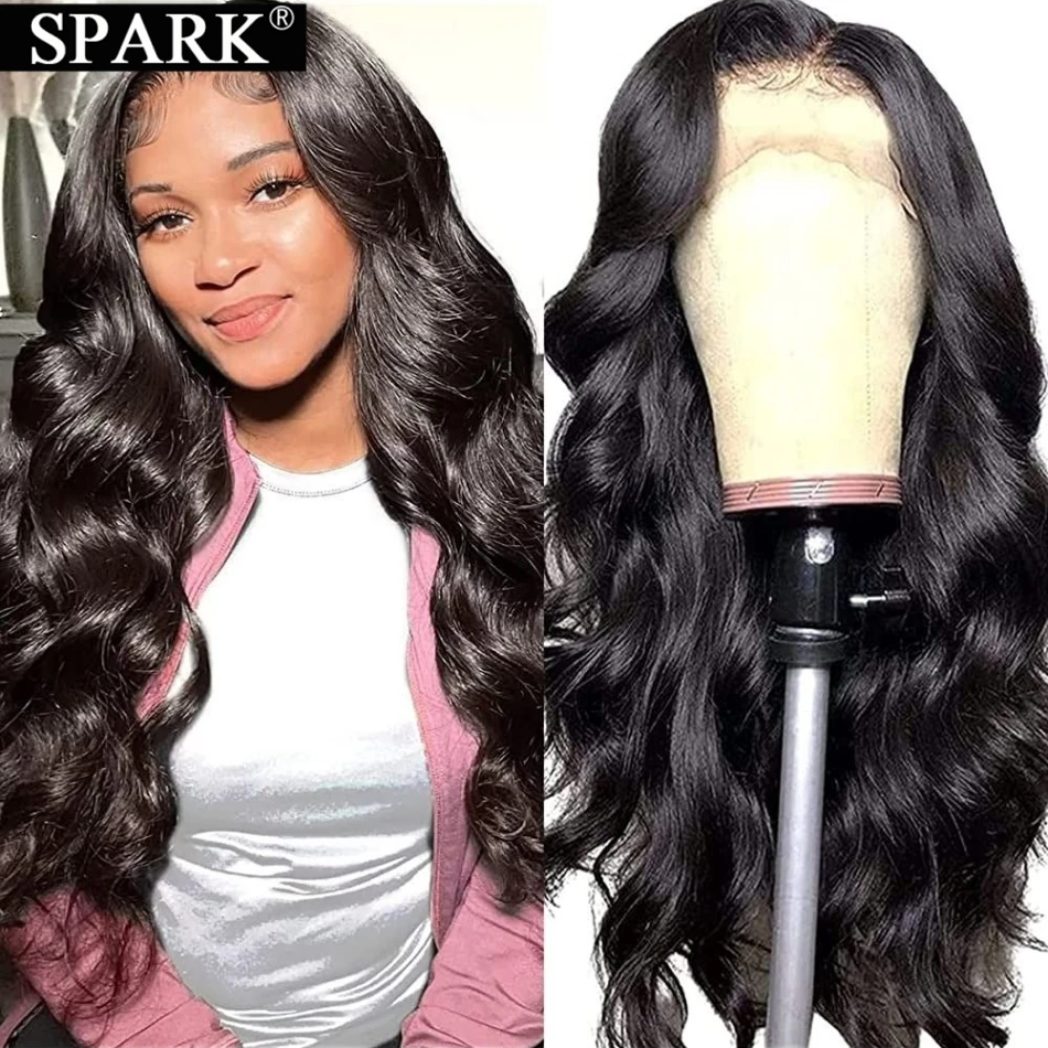 

Spark Body Wave Wigs Brazilian Human Hair 13×4 Lace Frontal Wigs 180% Density HD 4x4 Lace Closure Wigs For Women Remy Hair Wigs