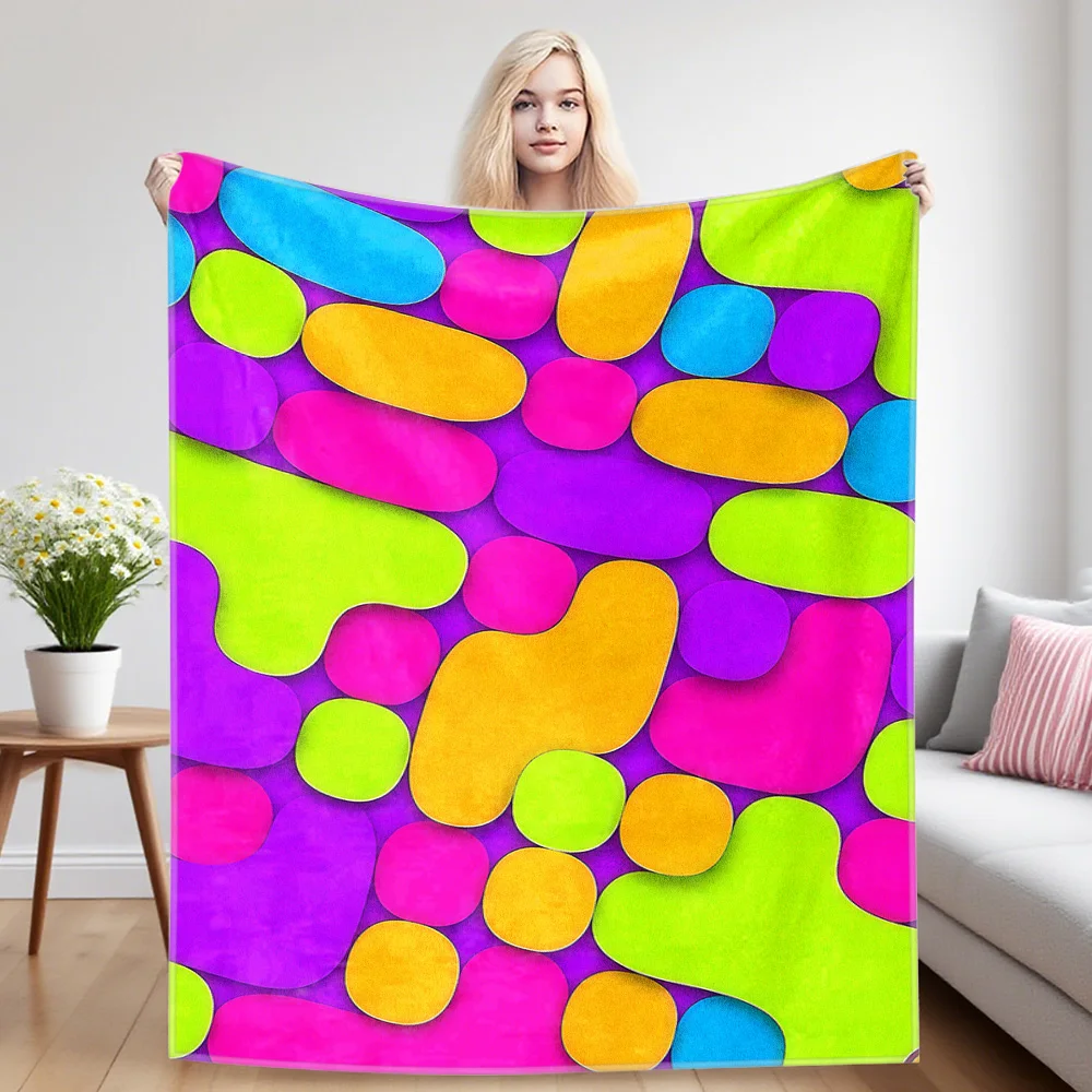 Cutout Abstract Shapes Flannel Blankets Are Perfect For Sofas, Office Beds, Travel, Sleep, And Use Throughout The Four Seasons