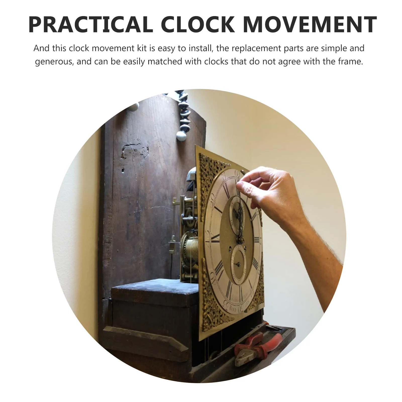 

1 set 1 Set Modern Movement Kit Decorative Clock Mechanism Household Clock Part Silent Precise Timekeeping Home Decor Accessory