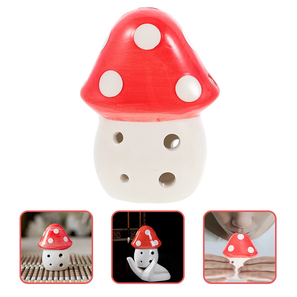 

2Pcs 6 Holes Ceramic Ocarina Mushroom Design Musical Instrument for Beginners Portable 6 Holes Ocarina Instrument