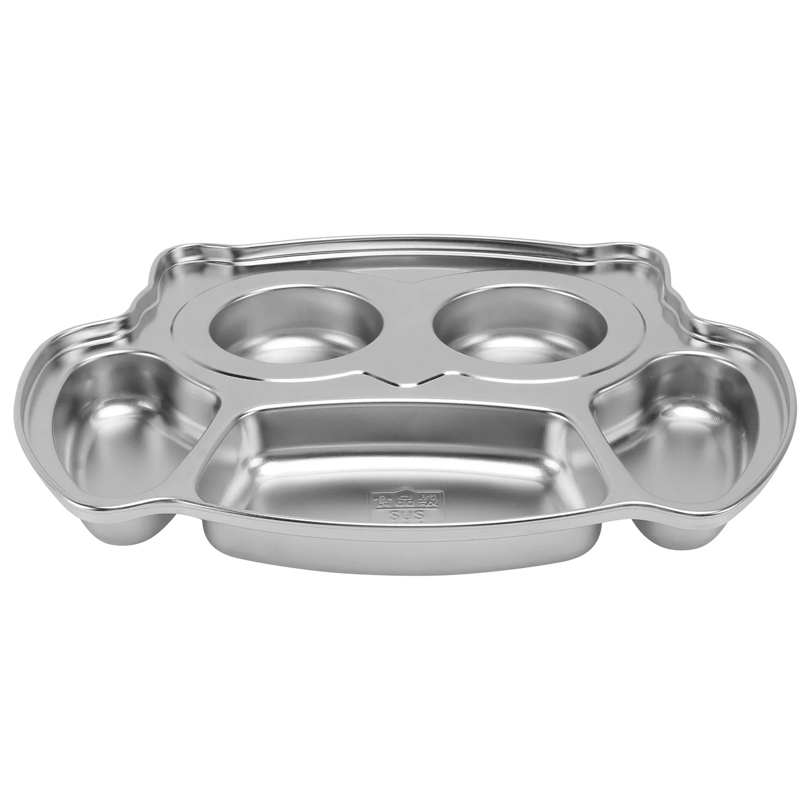 

Dividers Stainless Steel Dinner Plate Food Containers Lunch Compartment Tray Divided Cutlery