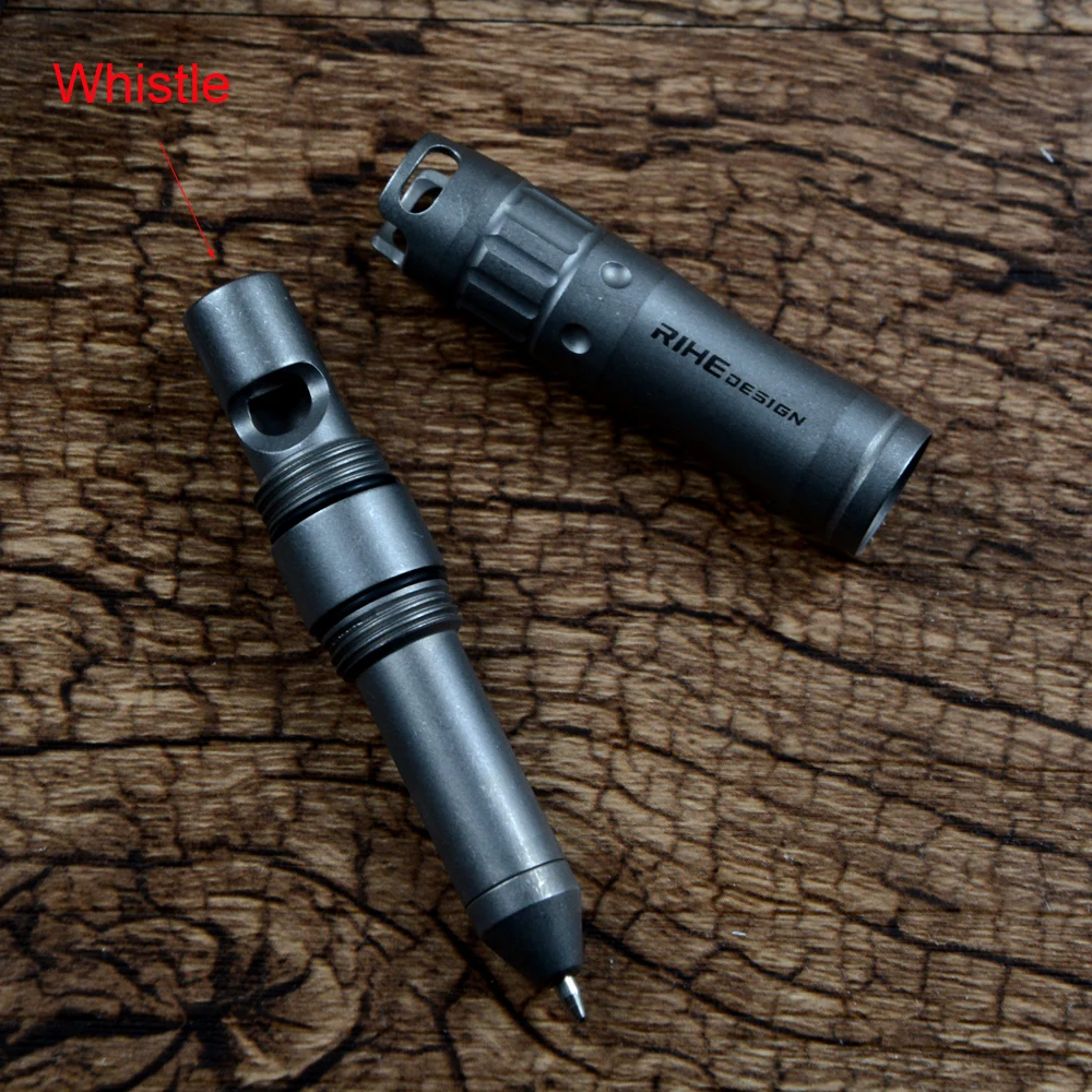 TWOSUN PEN58 Tactical Pen Outdoor with Whistle TC4 Titanium Defense Tool