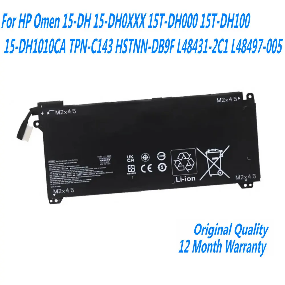 NEW PG06XL Laptop Battery For HP Omen 15-DH 15-DH0XXX 15T-DH000 15T-DH100 15-DH1010CA TPN-C143 HSTNN-DB9F L48431-2C1 L48497-005