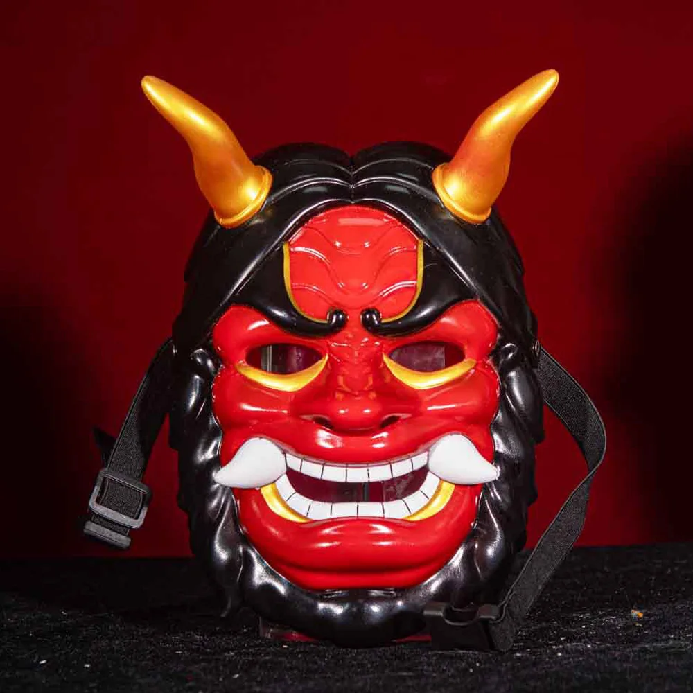 Prajna Ninja Mask Cosplay Japanese Demon Oni Samurai Kabuki Hannya Plastic Masks Halloween Carnival Dress Up Party Costume Props