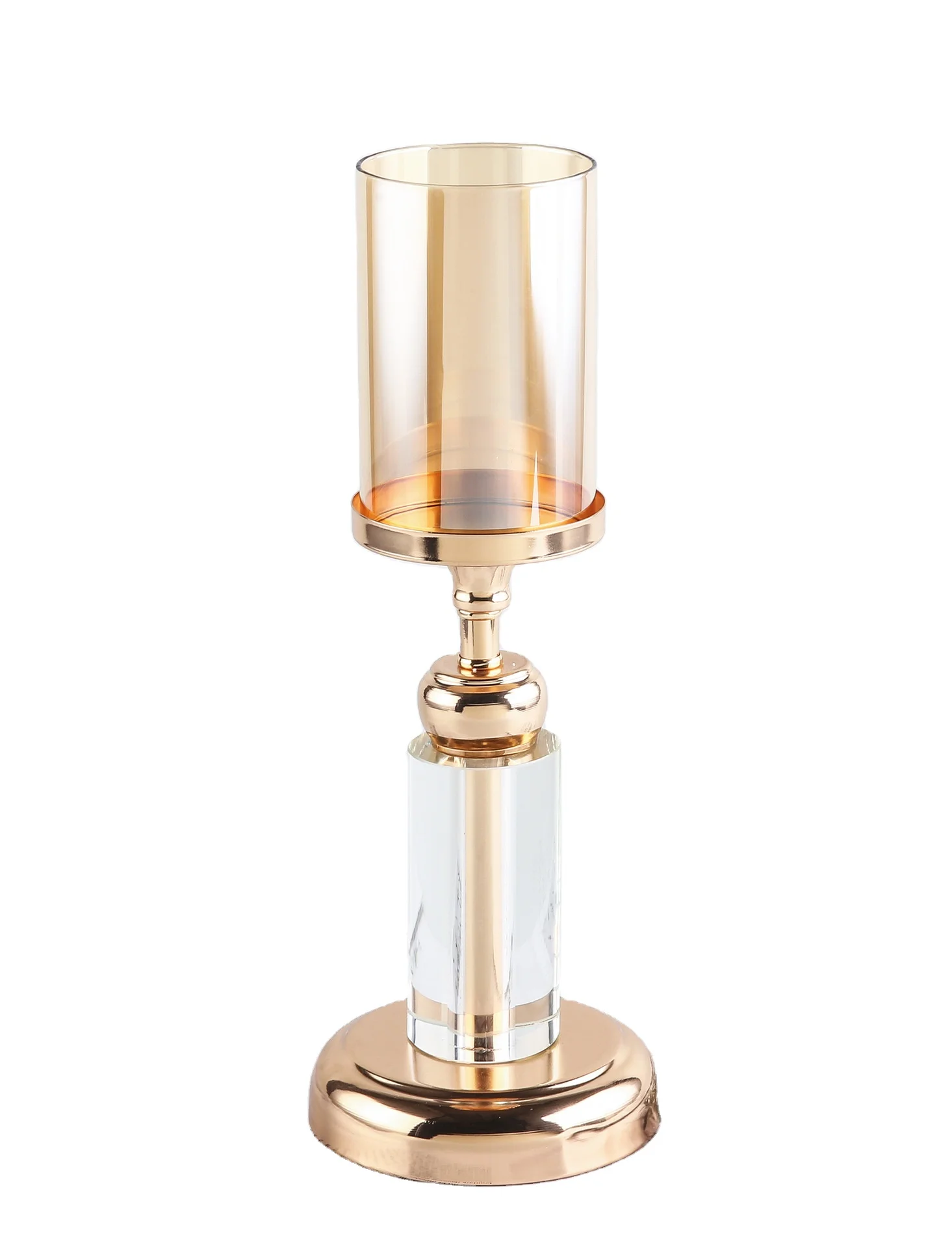 2pcs Vintage European Light Luxury Crystal  Metal Candlestick Wedding Prop Decoration